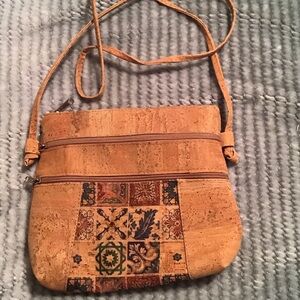Artisan Cork Crossbody Bag with Mosaic Design